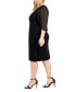 Plus Size Sheer-Sleeve Chain-Detail Sheath Dress