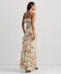 Women's Ruffled Floral Column Gown