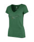 Women's Kelly Green Distressed Philadelphia Eagles Throwback Scrum V-Neck T-shirt