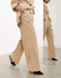 ASOS EDITION tailored relaxed wide leg trouser co-ord in taupe pinstripe