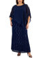 Plus Size Beaded Popover Gown