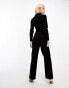 & Other Stories velvet wide leg jumpsuit in black