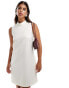 Closet London high neck sleeveless mini dress in ivory