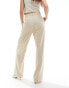 Mango slouchy straight leg tailored trouser in beige