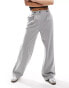 Pimkie tailored adjustable waist straight leg trouser in light grey