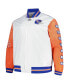 Men's White Distressed Denver Broncos Team Burst Warm-Up Full-Zip Jacket