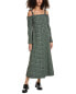 Ganni Seersucker Maxi Dress Women's Green 38