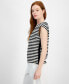 Women's Striped Dolman-Sleeve Crewneck Top