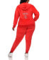 Женская пижама White Mark Plus Size Rhinestone Velour Tracksuit 2 Piece Set