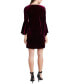 Velvet Bell-Sleeve Shift Dress