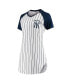 Женская пижама Concepts Sport womens White New York Yankees Vigor Pinstripe Nightshirt