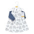 Toddler Girls Quilted Cardigan and Dress 2pc Set, Blue Toile