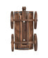 Wood Wagon Flower Planter Pot Stand W/Wheels