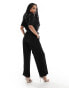 JDY Petite short sleeve pocket jumpsuit in black