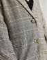 4th & Reckless Petite exclusive blazer co-ord in brown check