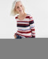 Women's Striped Long Sleeve Scoop-Neck Top, Created for Macy's