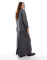 JDY column maxi pinstripe skirt co-ord in grey