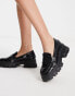 Glamorous chunky loafers in black croc