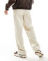 ADPT wide fit drawstring chino in beige