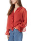 Women's Ruffle-Trim Button-Front Blouse