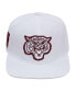 Men's White Morehouse Maroon Tigers Mascot Evergreen Wool Snapback Hat