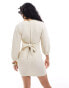 Closet London ribbed kimono mini dress in beige