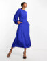 Closet London balloon sleeve midaxi dress in cobalt