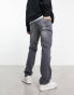 ASOS DESIGN straight leg jeans with stretch in washed black