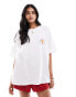 ASOS DESIGN oversized t-shirt with lobster plate graphic in white