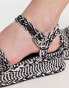 ASOS DESIGN Fraction woven covered flat sandals in black