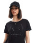 Armani Exchange shine logo print t-shirt in black