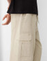 Bershka cargo trouser in sand