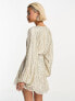 ASOS DESIGN embellished smock mini dress with gold linear embellishment