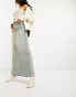 Stradivarius spliced denim maxi skirt in vintage wash