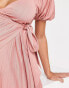 ASOS DESIGN Maternity puff sleeve wrap maxi dress in rose