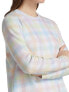 Sol Angeles Women's Gingham Cropped Sweatshirt in Gingham Ging Multi Size Small