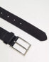 ASOS DESIGN smart faux leather belt with black buckle in black faux croc