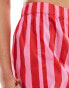 ASOS DESIGN cotton mini skirt co-ord in pink and red stripe