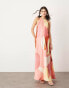 ASOS EDITION clean halter trapeze maxi dress with pockets in abstract print