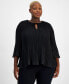 Women's Pleated Chiffon Flutter-Sleeve Top, XS-4X, Created for Macy's