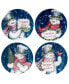 Snowman Greetings Dessert Plates, Set of 4