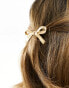 ASOS DESIGN barrette hair clip with bow detail in gold tone