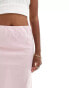 Wednesday's Girl linen bias cut midaxi skirt in dusty pink