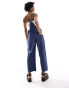 Monki lightweight denim dungarees in blue