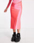 COLLUSION satin slip maxi skirt co ord in pink