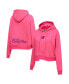 Women's Pink Miami Dolphins Triple Pink Cropped Fleece Pullover Hoodie