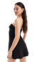 ASOS DESIGN bandeau mini dress with tie details in black