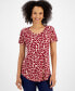 Women's Printed Scoop-Neck Short-Sleeve Top, Created for Macy's