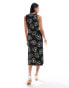 JDY exclusive side split midi dress in multi floral