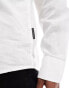 French Connection linen long sleeve smart shirt in white